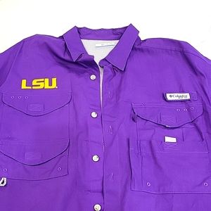 LSU tigers Columbia PFG shirt. Size M. GEAUX TIGERS